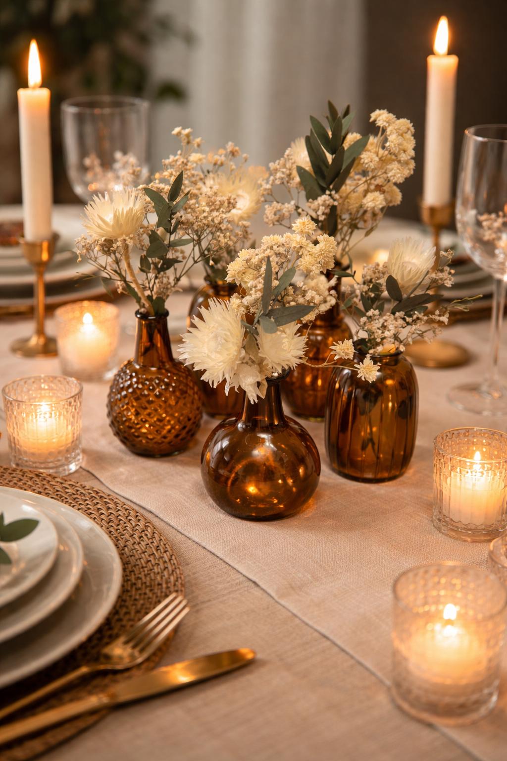 Kleine luxe vaasjes voor op tafel | Amarante